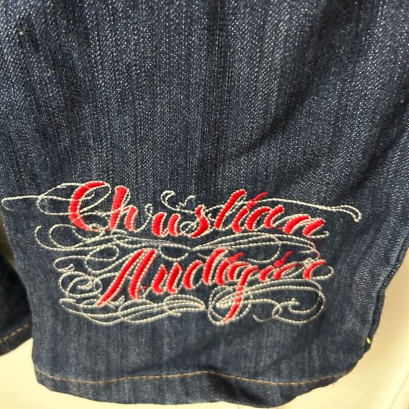 Y2K Ed Hardy by Christian Audigier Mens Size 31x34 Japan Tiger Embroidered Jeans - Picture 6 of 7